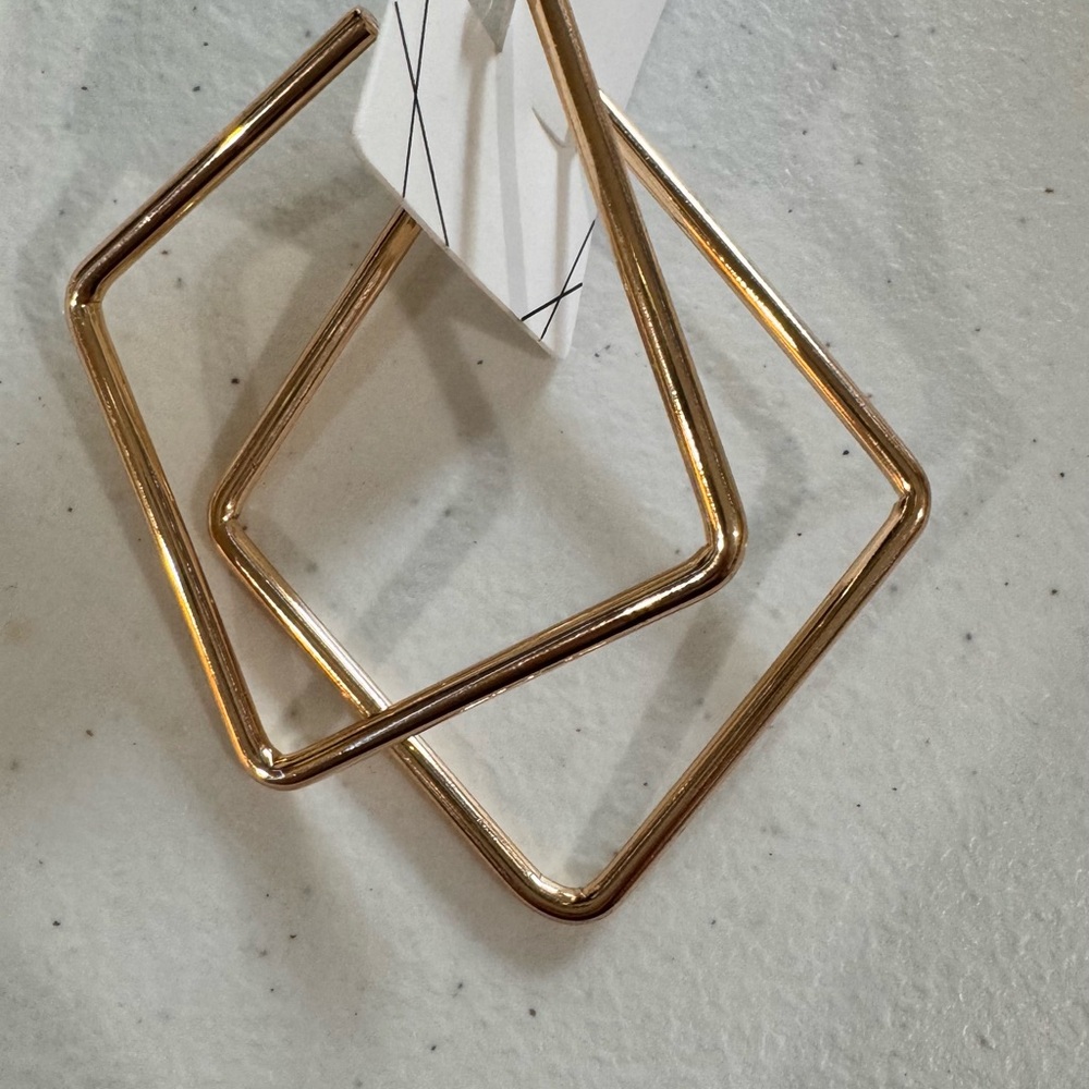 ALDO- TORUS Gold Tone Diamond Shape Hoops Earring